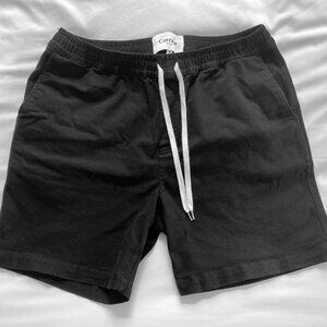 Corridor NYC Drawstring Black Cotton Shorts